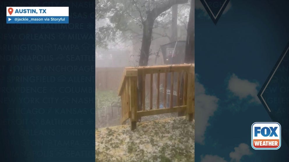 Austin, Texas saw up to golf ball-sized hail Wednesday evening as severe thunderstorms moved through the area.