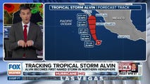 Tropical Storm Alvin strengthens but is expected to fall apart before reaching Mexico
