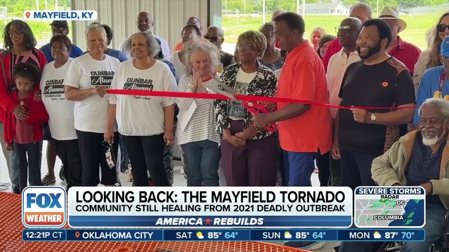 Mayfield community celebrates rebuilding historical park in wake of deadly tornado
