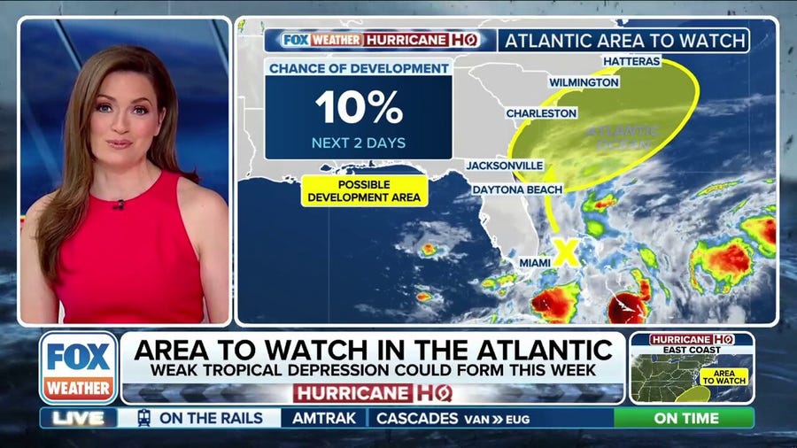 Area of disturbed weather off Southeast coast has low chance of developing over next two days