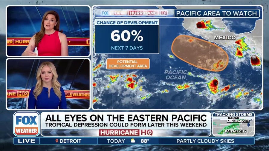 Development chances increase for area of disturbed weather in Eastern Pacific