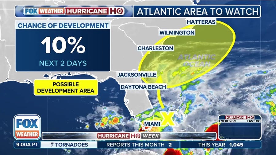 Area off Southeast, mid-Atlantic coast monitored for possible tropical development