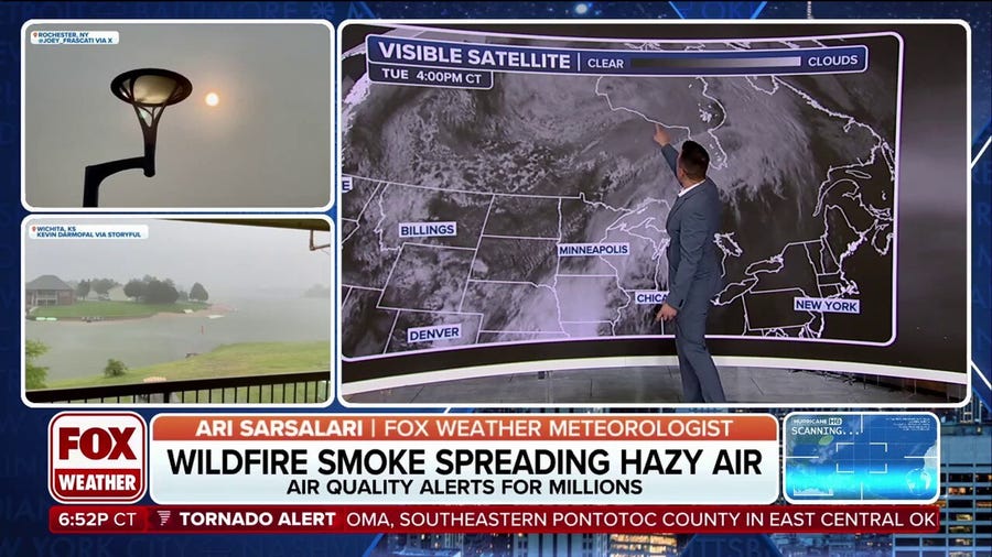 Another wave of thick, dense wildfire smoke pushes into the Upper Midwest