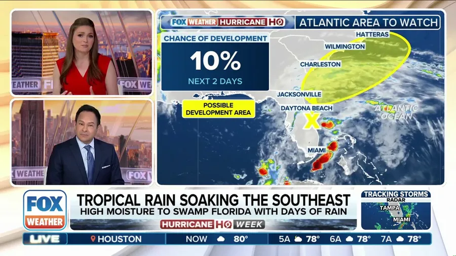 Low-pressure system to soak Carolina coast, NHC monitoring for potential tropical development