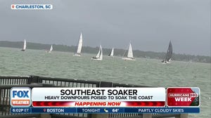 Windy, rainy evening for southeast as heavy moisture moves up the coast