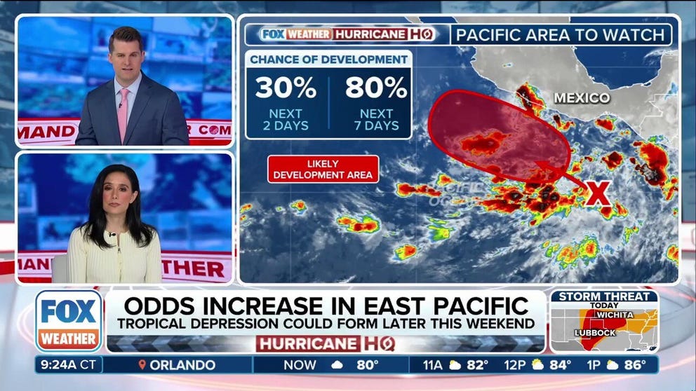The development chances for an area of low pressure off the southern coast of Mexico continue to increase, and a tropical depression is likely to form this weekend. FOX Weather Meteorologists Stephen Morgan and Marissa Torres break down the latest on June 5, 2025.