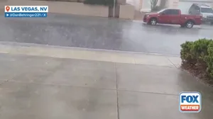Heavy rain mixed with hail batters parts of Las Vegas