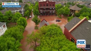 Watch: Drone flies over flooded streets of Lubbock, Texas