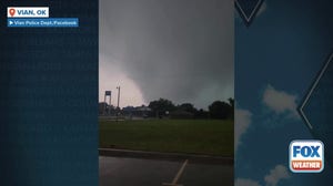 Apparent tornado looms near Vian, OK Friday