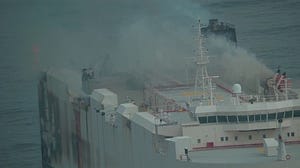 Watch: Smoke billows from cargo ship fire off coast of Alaska