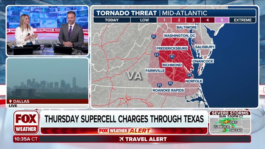 Severe weather threatens millions on East Coast on Sunday