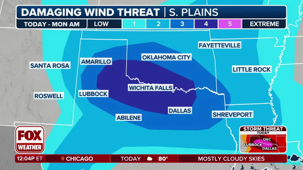 Powerful thunderstorms are expected to pop up in the Plains on Sunday, with forecasters warning that storms could produce hail larger than 5 inches, 80-100 mph wind gusts and even some tornadoes in portions of Texas and Oklahoma. FOX Weather Meteorologist Jane Minar breaks down the latest on Sunday, June 8, 2025.