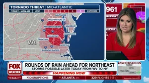 East Coast braces for severe weather on Sunday