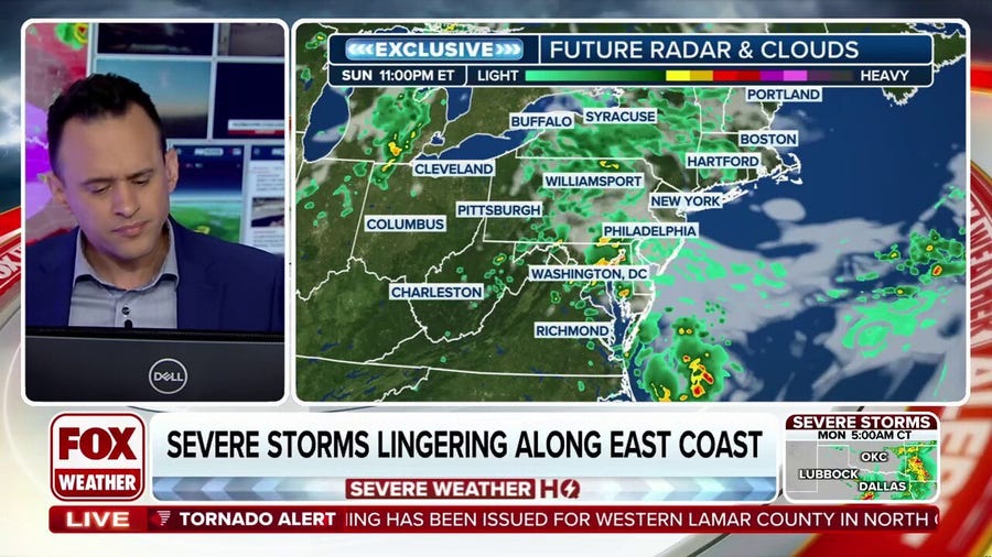 Lingering storms look to sweep parts of the East Coast this week