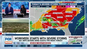 Southeast braces for rounds of severe weather on Monday