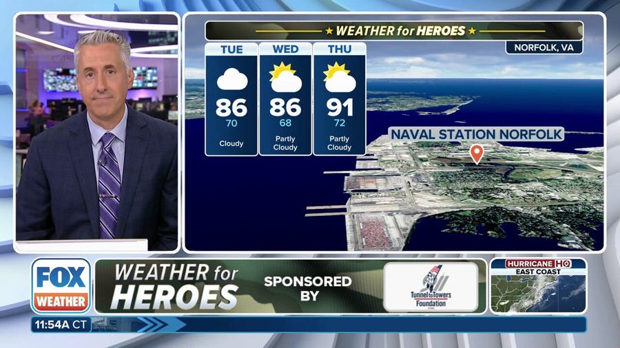 Weather for Heroes: Muggy mornings, mid-90s by Friday at Naval Station Norfolk