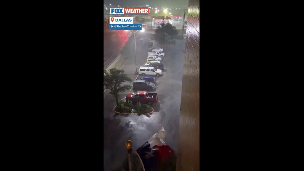 Locals in Dallas, Texas, captured footage of severe weather outside their homes.