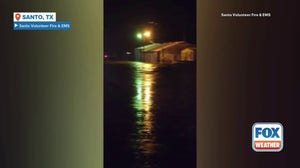Watch: Flooding reported in Santo, Texas