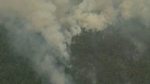 Aerial footage shows New Jersey wildfire burning Wharton State Forest