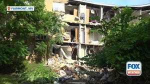 Flash floods cause partial apartment building collapse in Fairmont, West Virginia