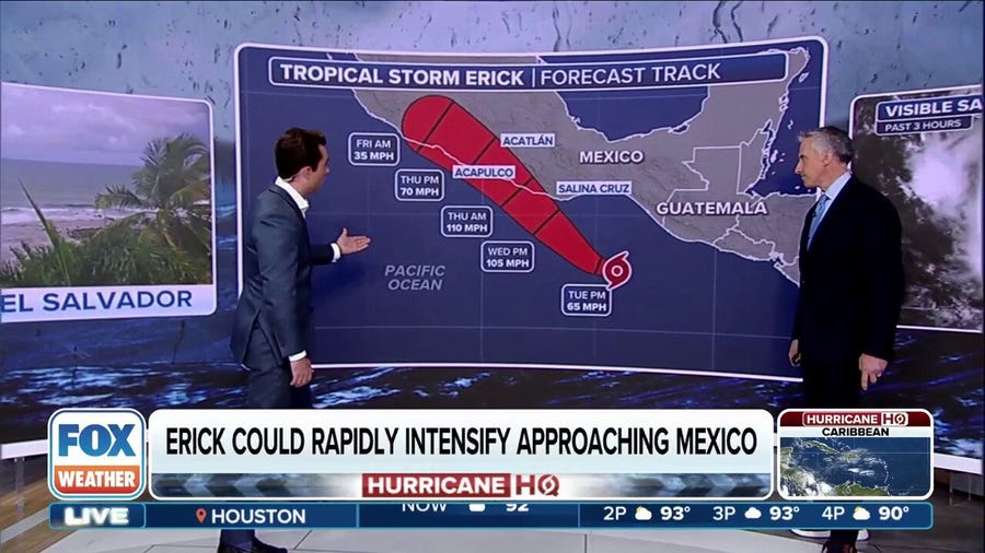 Tropical Storm Erick forecast to rapidly intensify into hurricane