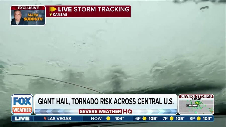 FOX Weather Exclusive Storm Tracker spots hail falling over Kansas