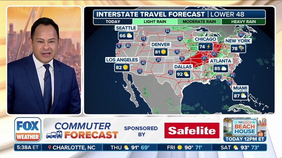 Safelite commuter forecast: Severe storms threaten from Midwest to Great Lakes