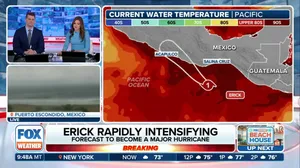 Erick rapidly intensifying into a major hurricane