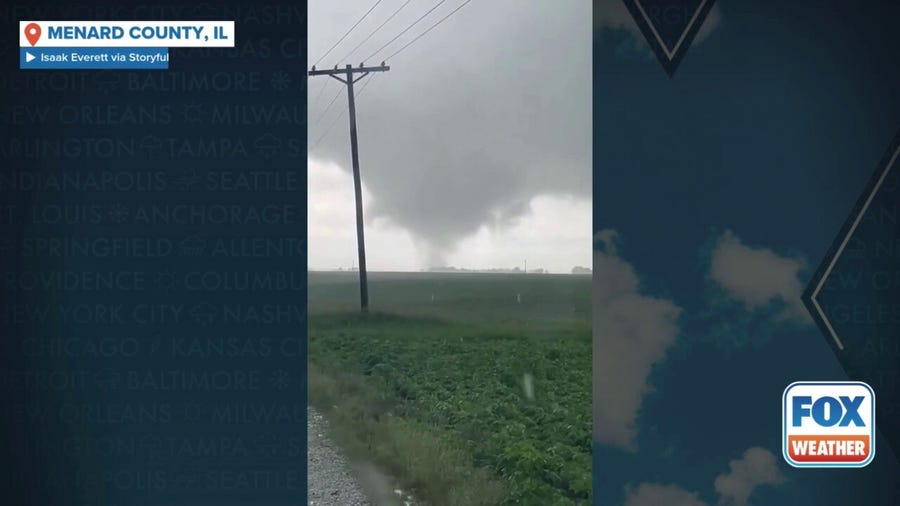 Watch: Funnel cloud forms over field in Illinois
