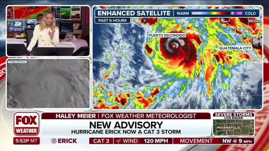 Hurricane Erick reaches Category 3 status before landfall