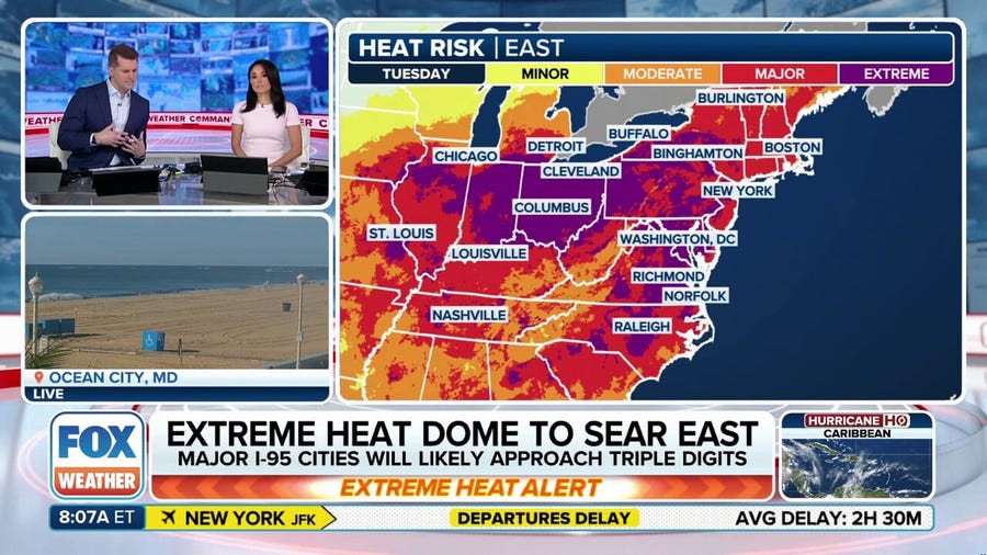 Heat dome to sear eastern US next week 
