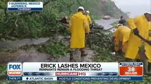 Dangerous conditions to persist in Mexico after Hurricane Erick slams region