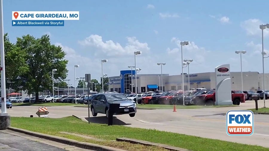 Watch: Car goes airborne after extreme heat causes Missouri road to buckle