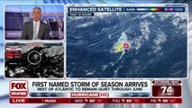 Andrea forms in the north Atlantic, the first named storm of the season