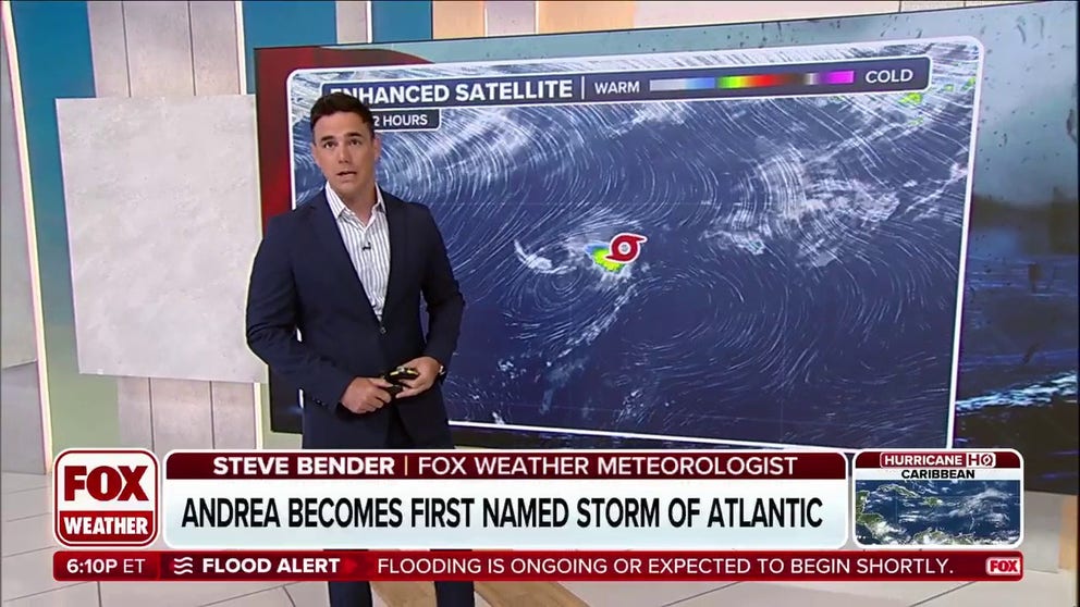 The National Hurricane Center said Andrea will start to dissipate Tuesday night before being completely gone by Wednesday. 