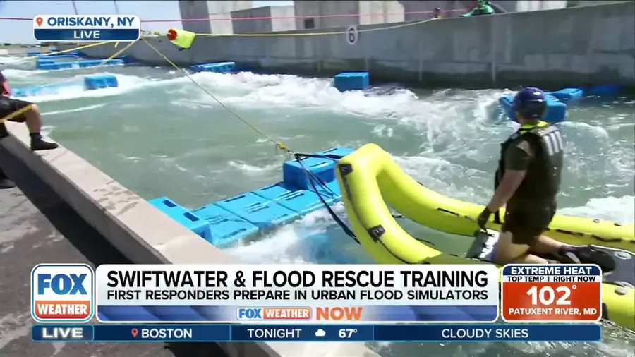 First responders prepare for flash flood situations in urban flood simulators