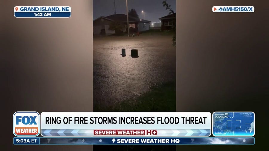 Flash Flood Emergency issued in Nebraska as Grand Island sees second-wettest day on record