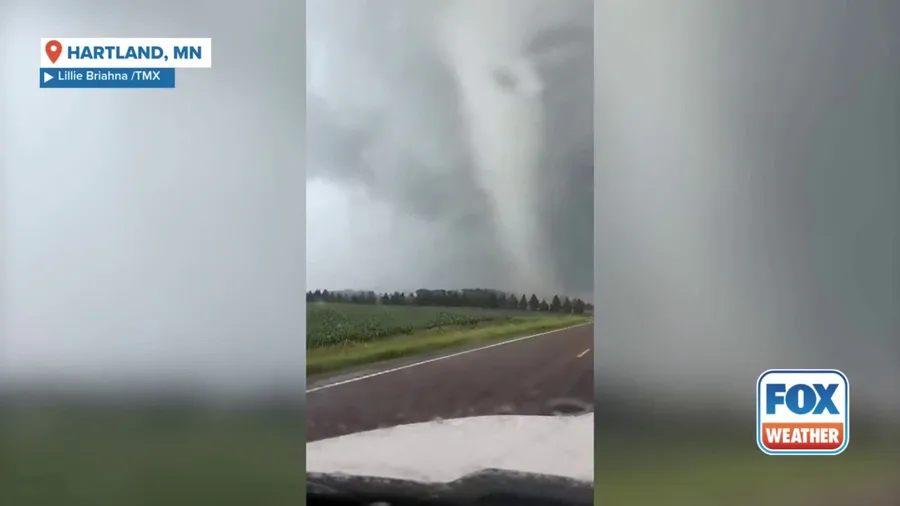 Watch: Tornado tears through Hartland, Minnesota, on Wednesday