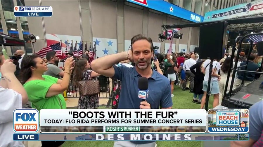All-American Concert Series: FOX Weather Meteorologist Nick Kosir parties with Flo Rida