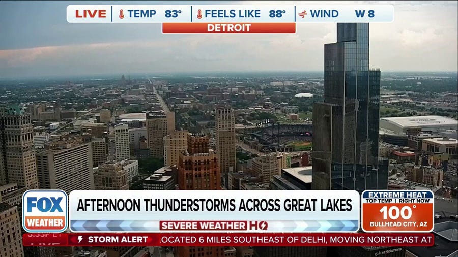 Thunderstorms develop along heat dome on Thursday