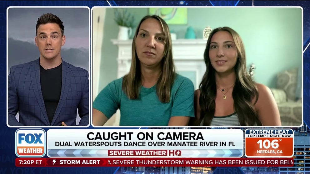 "It was absolutely insane," says a Florida mom and daughter who witnessed not one but two waterspouts form just off their boat Sunday. 