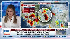 Tropical Depression Two near eastern Mexico in Bay of Campeche