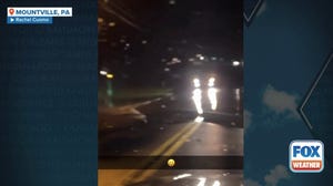 Roads covered in water near Mountville, Pennsylvania during flash flood emergency