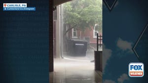 Thunderstorms cause flash flooding in Carlisle, Pennsylvania 
