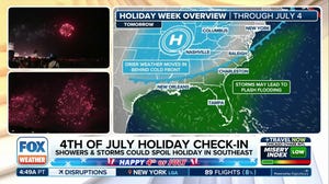 Storms could spoil outdoor July Fourth plans in the Southeast