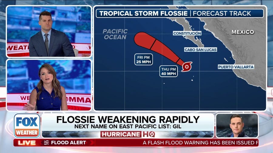 Flossie continues to weaken rapidly, as new area to watch develops