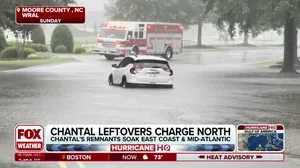 Chantal's remnants flood central North Carolina, headed to Washington, D.C. and mid-Atlantic next
