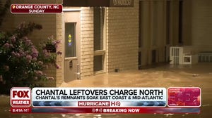 Parts of central North Carolina remain under water Monday after heavy rain from Tropical Depression Chantal, as remnants charge north