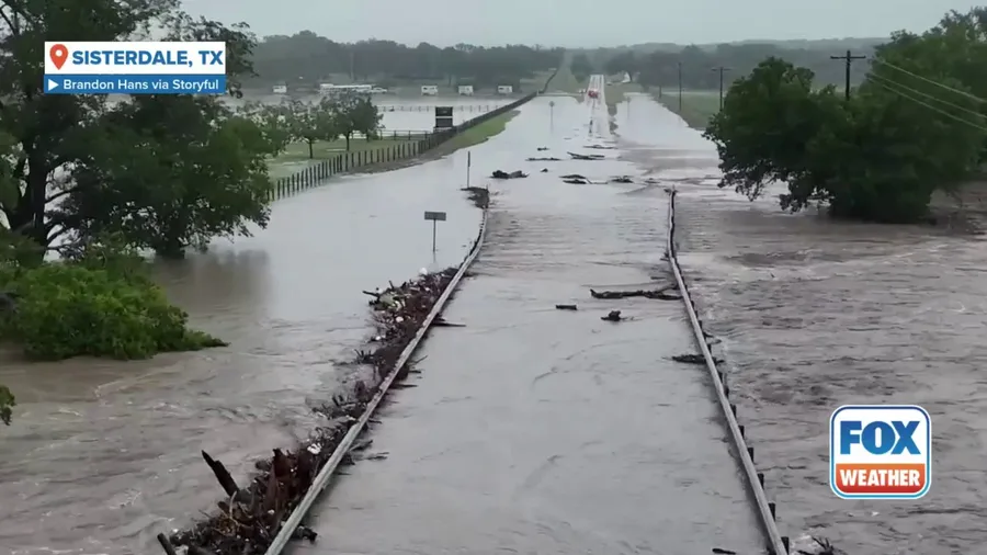 Drone video captures dramatic bird’s-eye look at Texas flooding