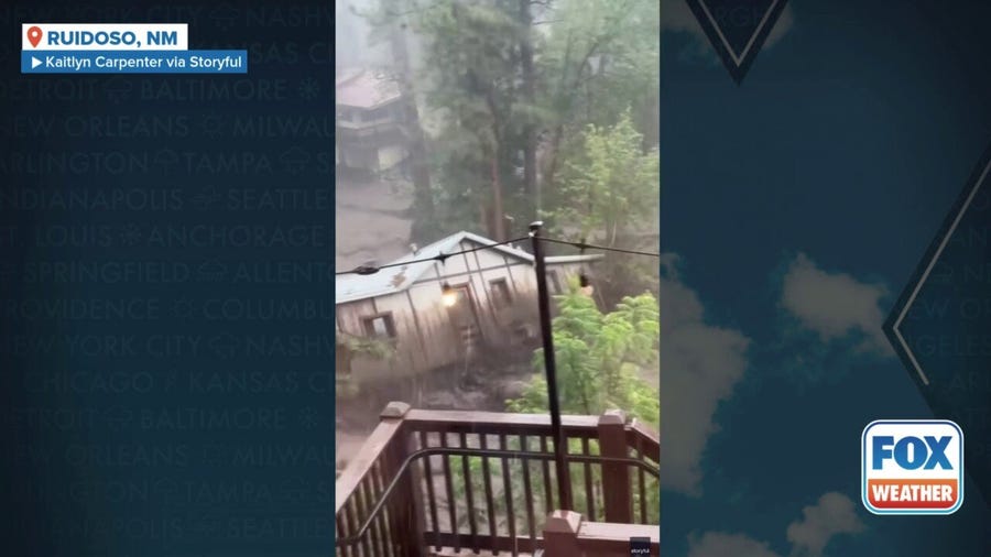 Watch: Home swept away during Flash Flood Emergency in New Mexico